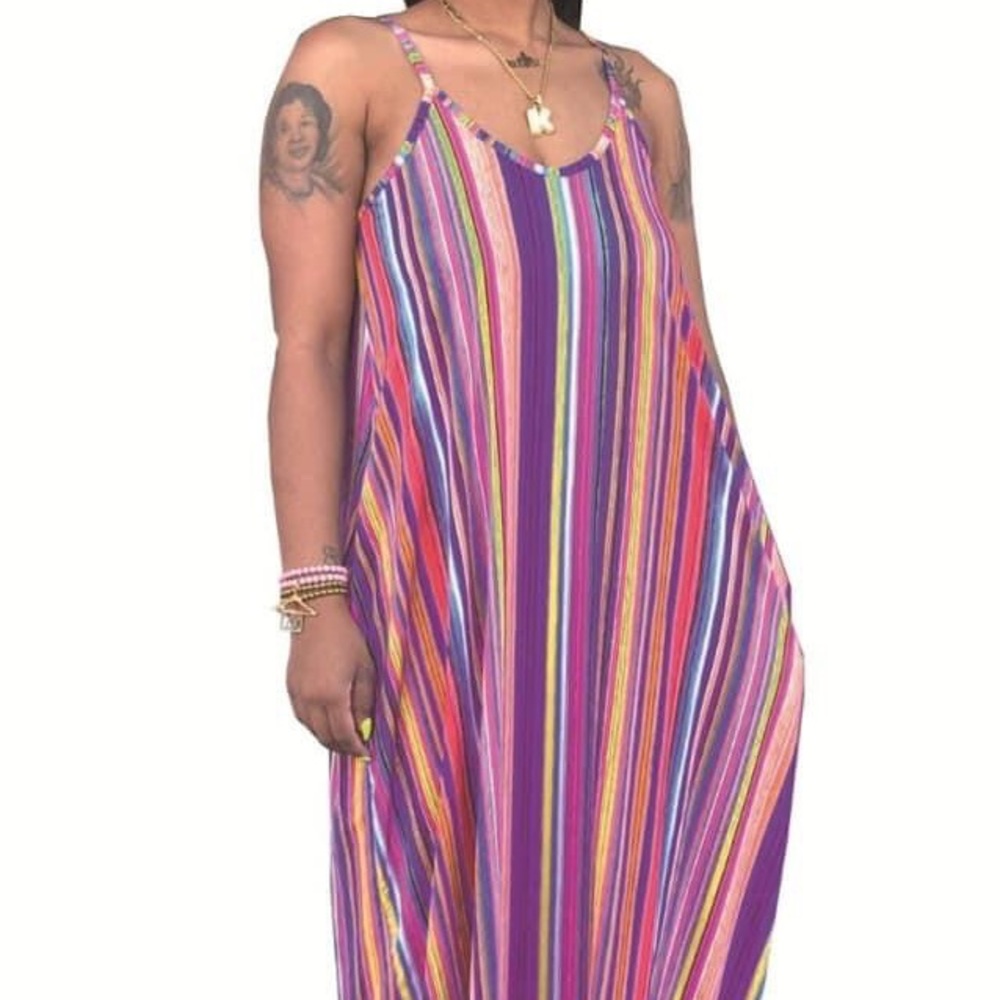 Multi Color Maxi Dress- Purple